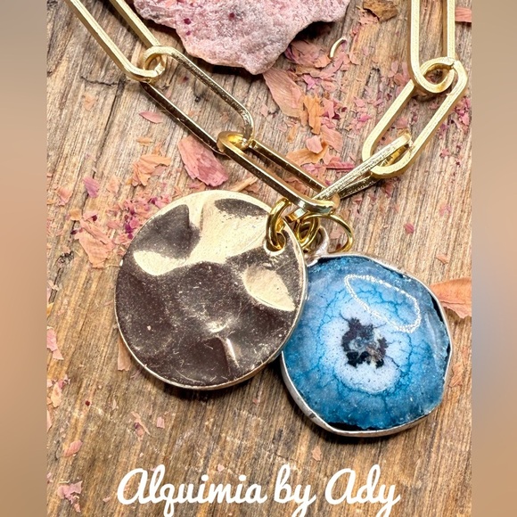 Alquimia Gold and Blue Necklace - Picture 1 of 2